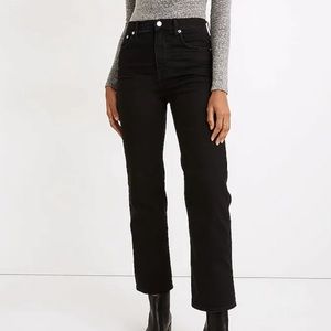 Madewell 25 Slim Wide-Leg Crop High Rise Black Jeans
